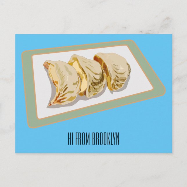 Jiaozi / Chinese dumplings cartoon illustration Postcard (Front)