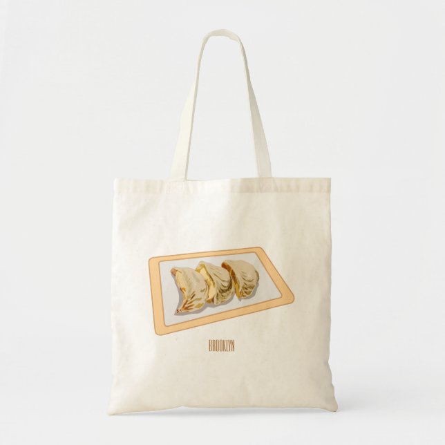 Jiaozi / Chinese dumplings cartoon illustration Tote Bag (Front)