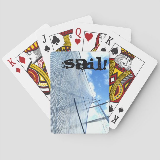 Jib Sail and Mast Picture Playing Cards (Back)