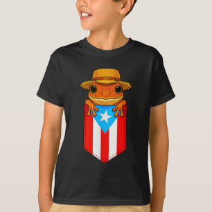 Jibaro Coqui Frog Puerto Rico Flag Boricua Cket Bo T-Shirt