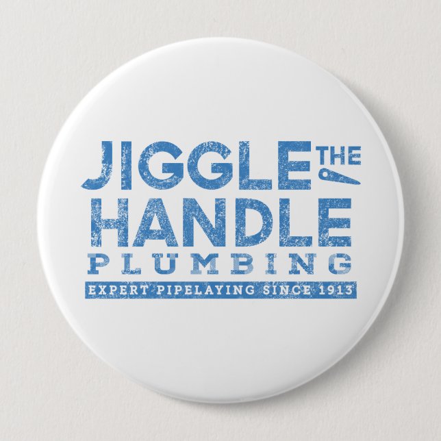 Jiggle the Handle Plumbing 4 Inch Round Button (Front)