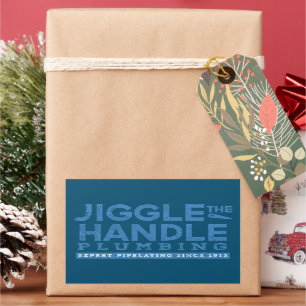 Jiggle the Handle Plumbing Teal BG Sticker