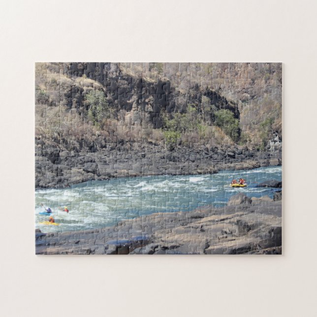 Jigsaw Canoeing on Zambezi River. Jigsaw Puzzle (Horizontal)