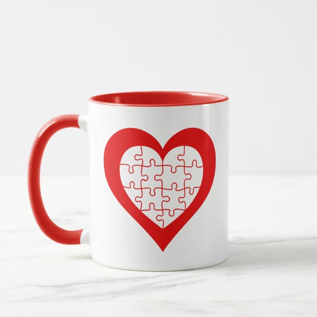 Jigsaw Heart  Mug (Left)