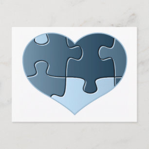 Jigsaw Heart Postcard