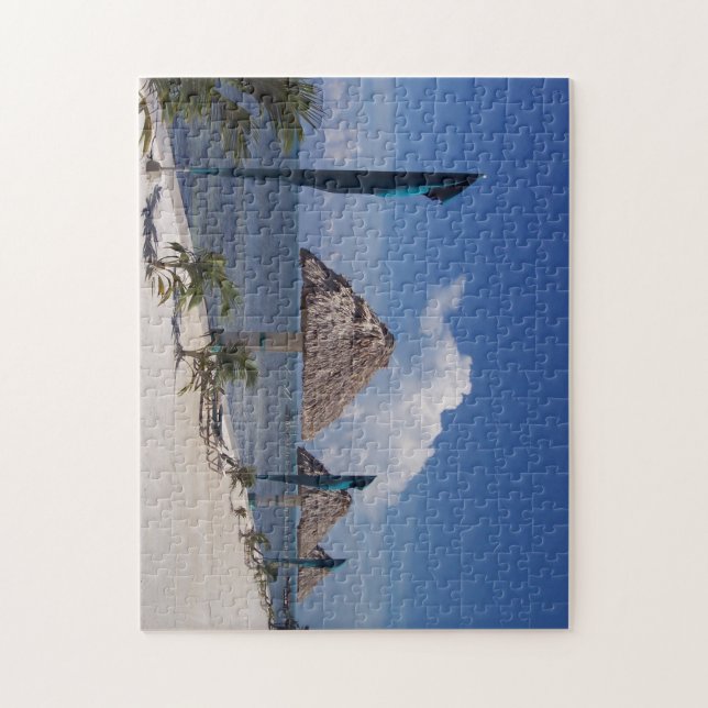 Jigsaw photo puzzle featuring Belize beach scene. (Vertical)