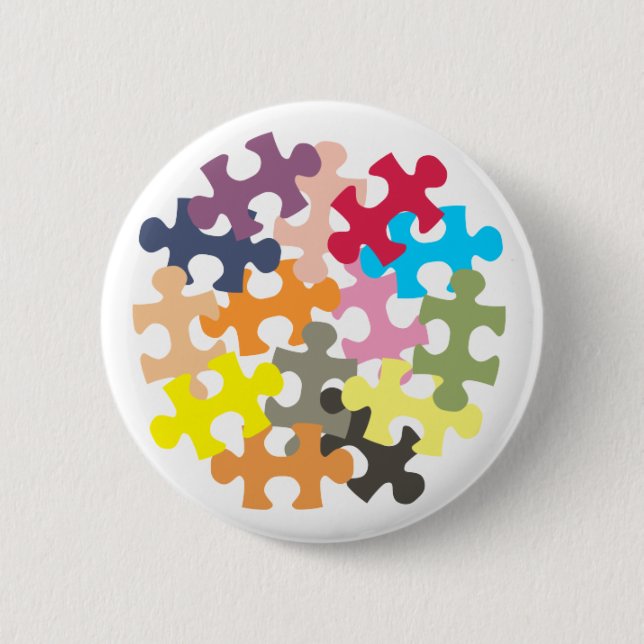 Jigsaw Pieces Button Badge (Front)