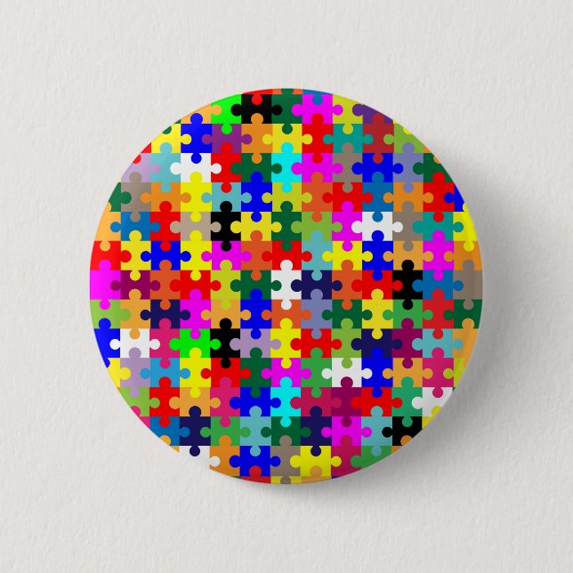 Jigsaw Pieces In Colour 2 Inch Round Button (Front)