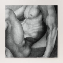 Jigsaw Puzzle 20x20 Art Homme Bodybuilder Dessin