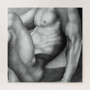 Jigsaw Puzzle 20x20 Art Homme Bodybuilder Dessin