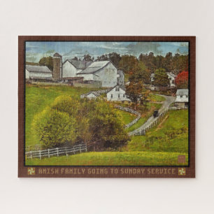 Jigsaw Puzzle Amish Buggy Life Dans Lane Lente