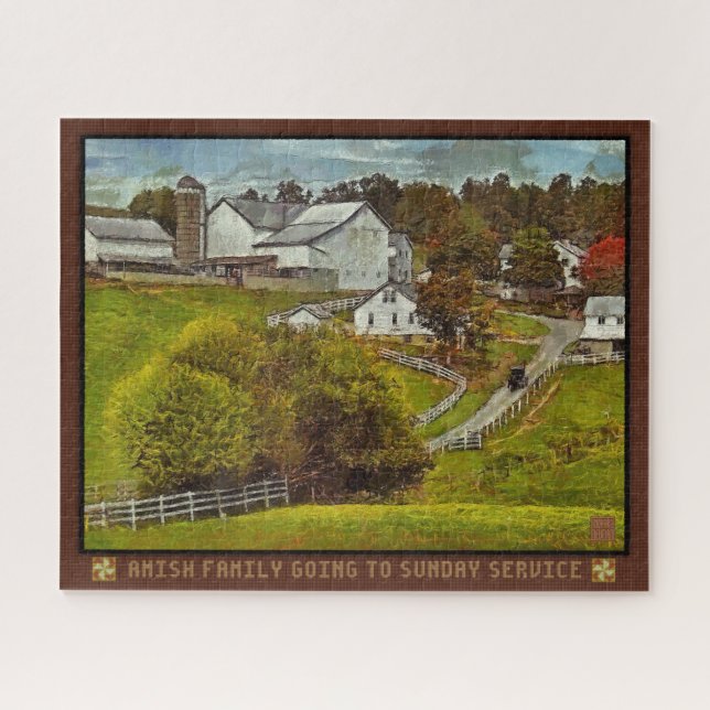 Jigsaw Puzzle Amish Buggy Life In The Slow Lane (Horizontal)