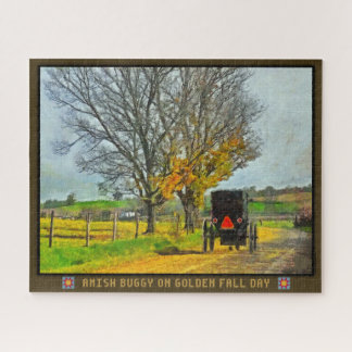 Jigsaw Puzzle Amish Buggy On Golden Fall Day