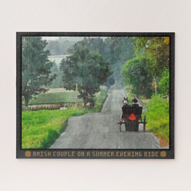 Jigsaw Puzzle Amish Couple On Summer Evening Ride (Horizontal)