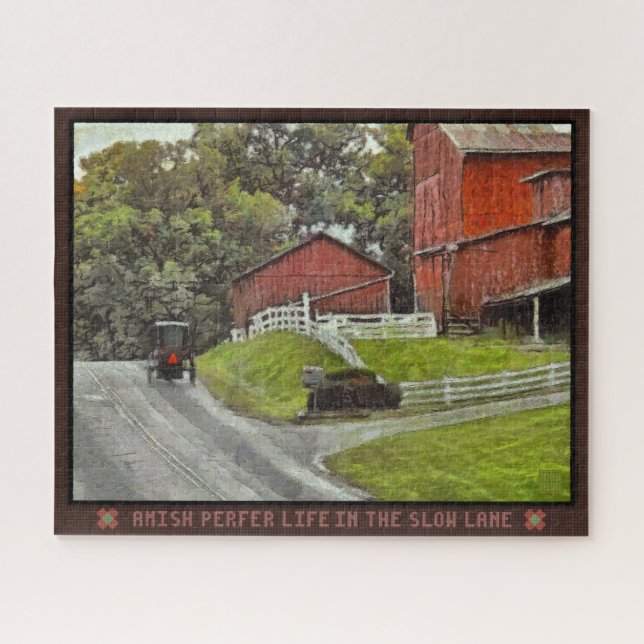 Jigsaw Puzzle Amish Prefer Life In The Slow Lane (Horizontal)