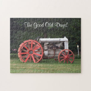 Jigsaw Puzzle Antique Tractor Good Old Days Saying