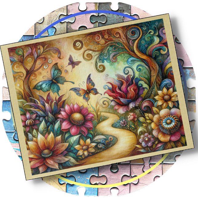 JIGSAW PUZZLE - Butterflies in a Fantasy Garden (Créateur téléchargé)