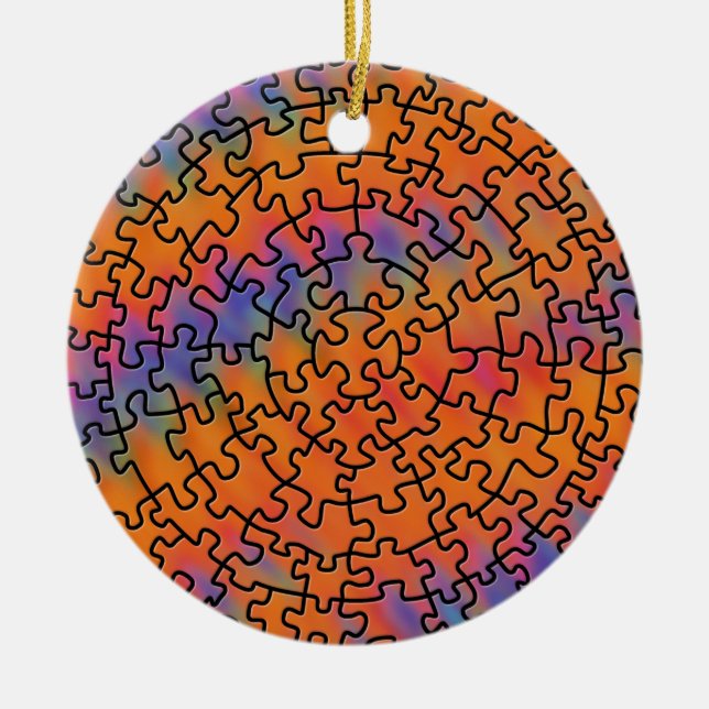 Jigsaw Puzzle Ceramic Ornament (Front)