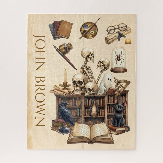 Jigsaw Puzzle Dark Academia Gothic Personalized  (Vertical)