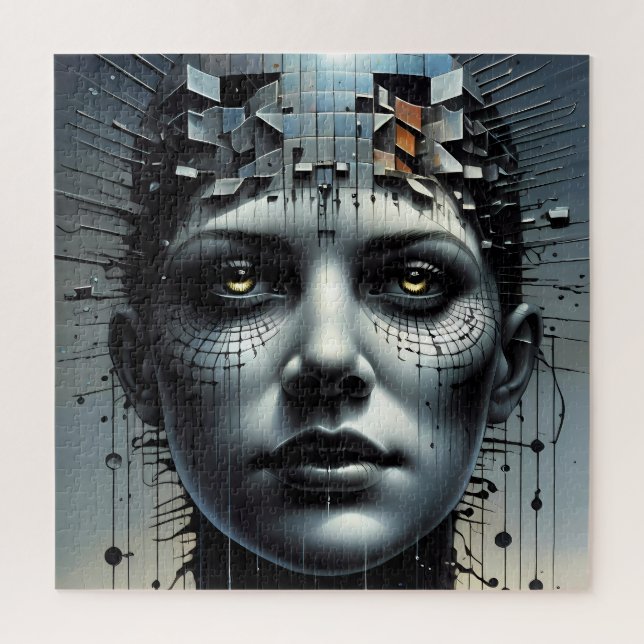 Jigsaw puzzle de fille Matrix d'art Abstrait (Vertical)