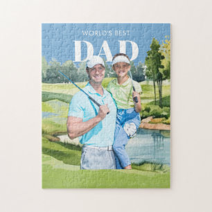 JIGSAW PUZZLE Greatest Dad Custom Photo Golf Theme