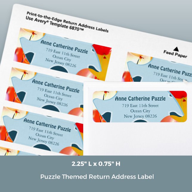 Jigsaw Puzzle Kids Birthday Party Return Address (Jigsaw Puzzle Kids Birthday Party Return Address Label, 2.25x0.75 Inch)