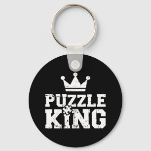 Jigsaw puzzle king keychain