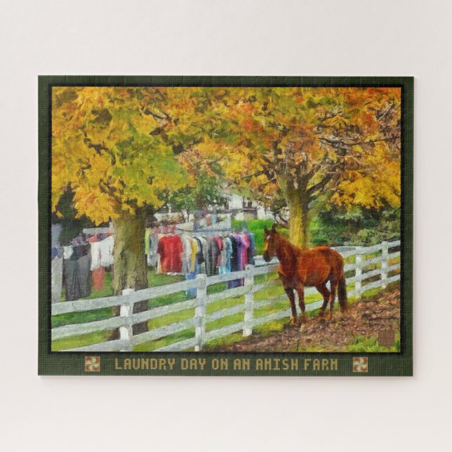 Jigsaw Puzzle Laverie Journée Sur Une Ferme Amish (Horizontal)