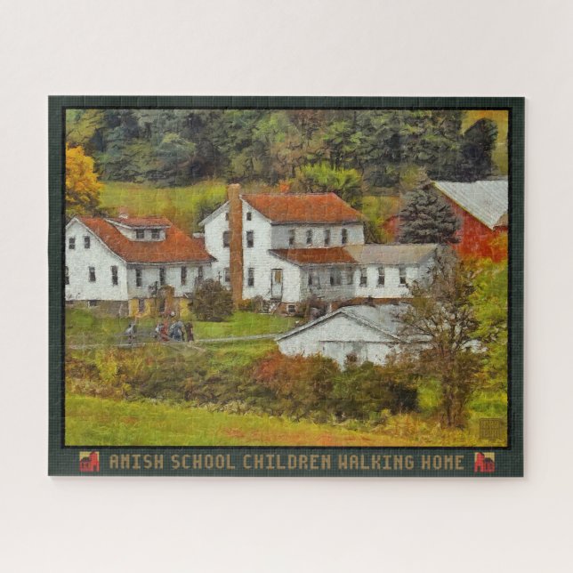 Jigsaw Puzzle Les enfants de l'école Amish rentren (Horizontal)