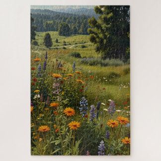 Jigsaw puzzle of a meadow of wildflowers