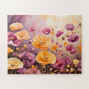 Jigsaw Puzzle of Poppies in a field soft colors