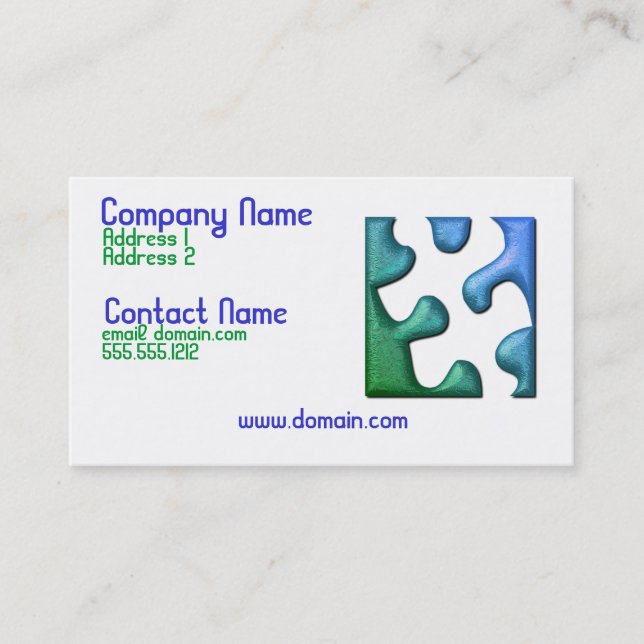 Jigsaw Puzzle Piece Business Card (Front)