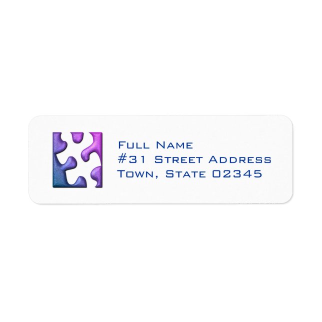 Jigsaw Puzzle Piece Return Address Label (Front)
