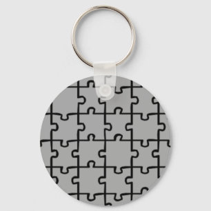 Jigsaw Puzzle Pieces Pattern 4 Keychain
