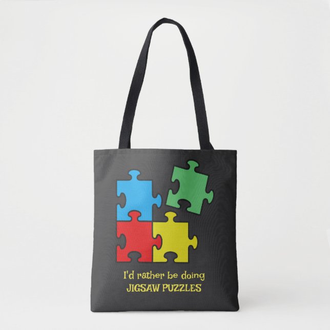 Jigsaw Puzzle Pieces Tote Bag (Front)