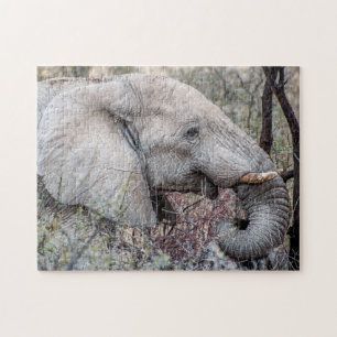 Jigsaw Puzzle Portrait of an Elephant Browsing