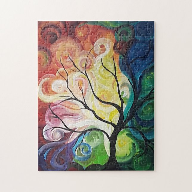 Jigsaw Puzzle Rainbow Tree by JP Denyer (Vertical)