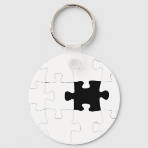 Jigsaw Puzzle with Missing Piece Keychain