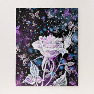 Jigsaw Puzzle with White Rose