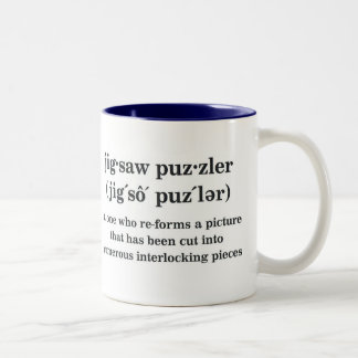 Jigsaw Puzzler clear background Two-Tone Coffee Mug