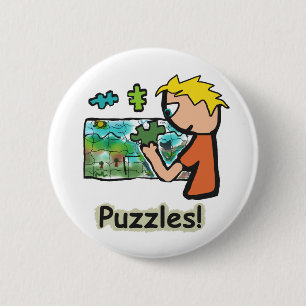 Jigsaw Puzzler Puzzles 2 Inch Round Button