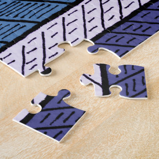 Jigsaw puzzles with a schematic city graphic