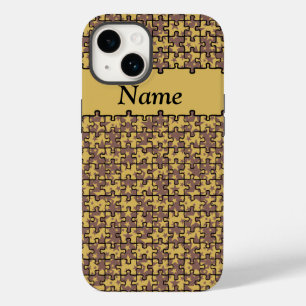 Jigsaw Stars chocolate and yellow personalized iPhone 14 Case