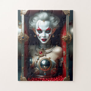 Jill in the Box - Steampunk Female Clown Jigsaw Puzzle