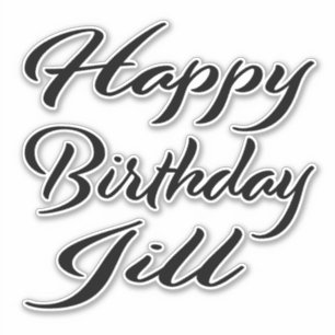 Jill Name First Name black Sticker Birthday