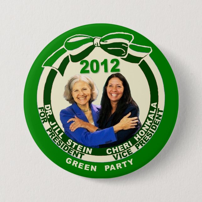 Jill Stein / Cheri Honkala 2012 3 Inch Round Button (Front)