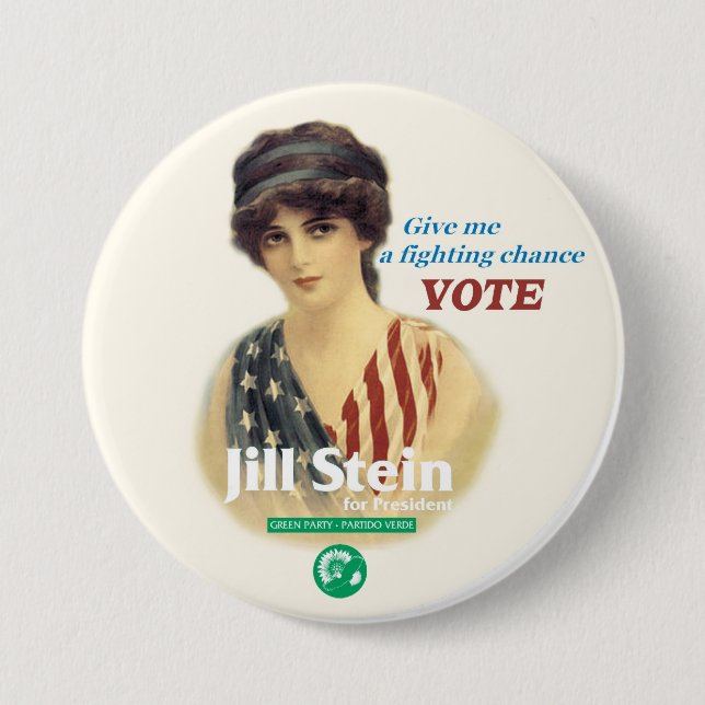 Jill Stein for President 3 Inch Round Button (Front)