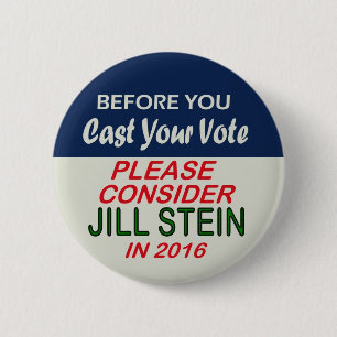 Jill Stein Green Party for Presidenr 2016 2 Inch Round Button