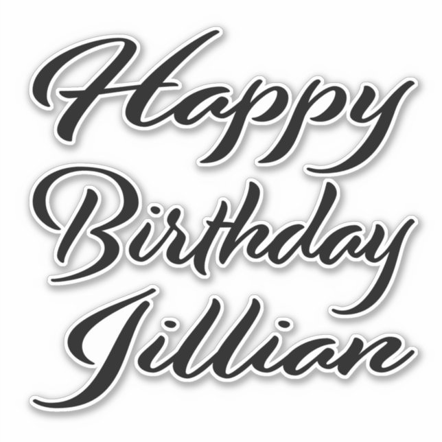 Jillian name first name black Sticker birthday (Front)