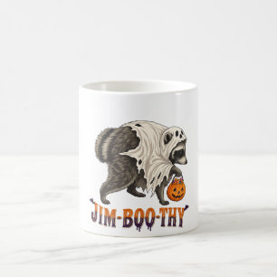 Jim Boo Thy Funny Ghost Raccoon Halloween Jimothy Coffee Mug